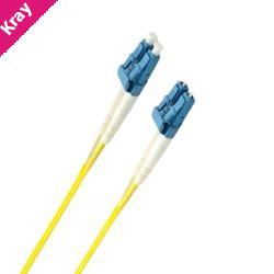 8ware 1.5m LC-LC OS2 Single Mode Dual-Core Fibre Optic Cable UPC Duplex Armoured Low Smoke Zero Halogen (LSZH) Jacket Yellow