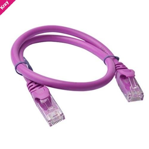 8Ware CAT6 Cable 0.25m - Purple Premium RJ45 Ethernet Network LAN UTP Patch Cord 26AWG CU Jacket