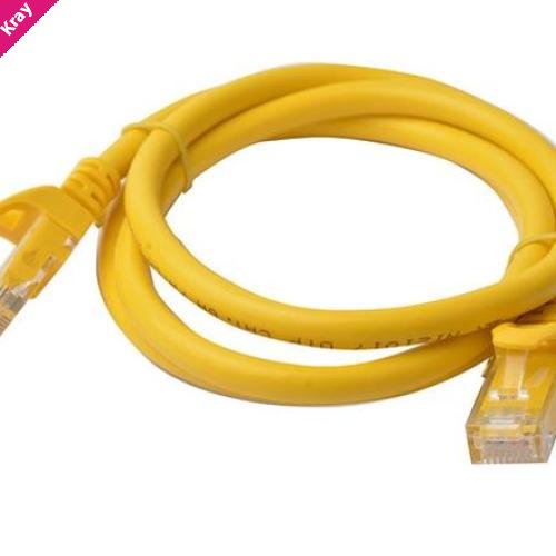 8Ware CAT6 Cable 1m - Yellow Premium RJ45 Ethernet Network LAN UTP Patch Cord 26AWG CU Jacket