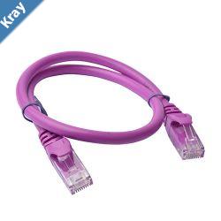 8Ware CAT6A Cable 0.25m 25cm  Purple Color RJ45 Ethernet Network LAN UTP Patch Cord Snagless
