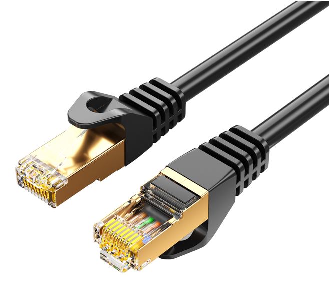 8Ware CAT7 Cable 1m  Black Color RJ45 Ethernet Network LAN UTP Patch Cord Snagless