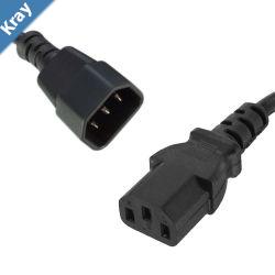 8Ware Power Cable Extension Cord 1m IECC14 to IECC13 Male to Female