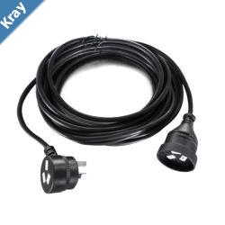 8Ware AU Power Cable Extension  3Pin Male to Female 2m 3Pin AU Piggy Back Black