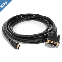 8ware 3m HDMI to DVID Adapter Converter Cable  Male to Male 30AWG Gold Plated PVC Jacket for PS4 PS3 Xbox 360 Monitor PC Computer Projector DVD