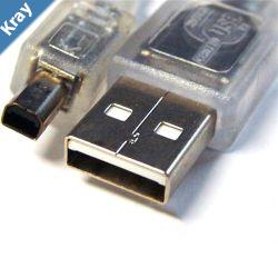 8Ware USB 2.0 Cable 3m A to B 4pin Mini Transparent Metal Sheath UL Approved