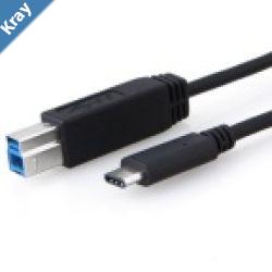 8Ware USBC to USBB Cable 1m TypeC to B Male to Male Black 10Gbps