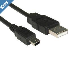10x 8Ware USB 2.0 Cable 1m A Male to Mini B Black