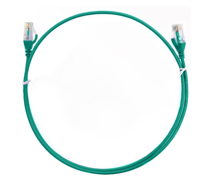 8ware CAT6 Ultra Thin Slim Cable 0.25m  25cm  Green Color Premium RJ45 Ethernet Network LAN UTP Patch Cord 26AWG for Data Only not PoE
