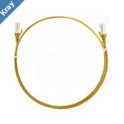 8ware CAT6 Ultra Thin Slim Cable 0.25m  25cm  Yellow Color Premium RJ45 Ethernet Network LAN UTP Patch Cord 26AWG for Data
