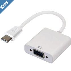 Astrotek Thunderbolt USB 3.1 Type C USBC to VGA Adapter Converter Male to Female for Apple Macbook Chromebook Pixel White