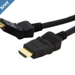 Astrotek HDMI Cable 2m  v1.4 19 pins Type A Male to Male 180 Degree Swivel Type 30AWG Gold Plated Nylon sleeve RoHS