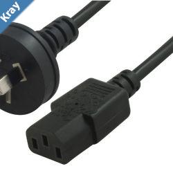 Astrotek AU Power Cable 2m  Male Wall 240v PC to Power Socket 3pin to IEC 320C13 for NotebookAC Adapter Black AU Certified