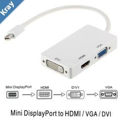 Astrotek 3 in1 Thunderbolt Mini DP DisplayPort to HDMI DVI VGA Hub Adapter Converter Cable for MacBook Air Mac Mini Microsoft Surface Pro 345