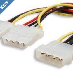 Astrotek Internal Power Molex Cable 20cm  5.25 4 pins Male to 2x 5.25 4 pins Female 18AWG RoHS  CB8WMOLEXPWR