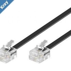 Astrotek Telephone 2m extension cable 6p4c PlugPlug with 2xRJ11 6P4c Plugs Black PVC Jacket.RoHS W2492ACB