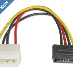 Astrotek SATA Power Cable 15cm 4 pins Male to 15 pins Female 18AWG RoHS LS