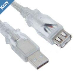 Astrotek USB 2.0 Extension Cable 3m  Type A Male to Type A Female Transparent Colour RoHS