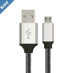 Astrotek 1m Micro USB Data Sync Charger Cable Cord Silver White Color for Samsung HTC Motorola Nokia Kndle Android Phone Tablet  Devices