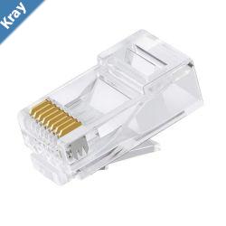 Astrotek CAT6 UTP RJ45 Connector 8P8C Network Plug 3 Prong Blade 3U  Gold plating 50pcsbag