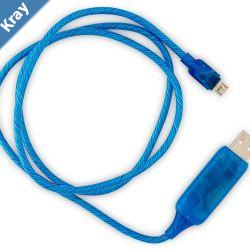 Astrotek 1m LED Light Up Visible Flowing Micro USB Charger Data Cable Blue Charging Cord for Samsung LG Android Mobile Phone