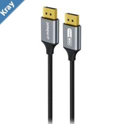mbeat Tough Link 1.8m 16K DP to DP Cable  Space Grey 40Gbps 180cm  2.2cm  1.10cm