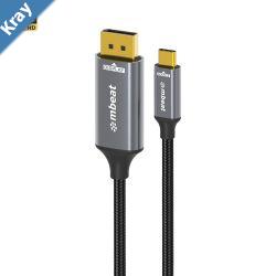mbeat Tough Link 8K 1.8m USBC to DisplayPort Cable  Up to 8K60Hz 76804320 USBC Version 3.2 Gen 2