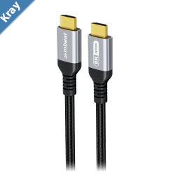 mbeat Tough Link 1.5m Certified 8K HDMI Cable  Space Grey  HDMI 2.1 male to HDMI 2.1 male 50cm  2.02cm  1.13cm
