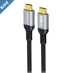 mbeat Tough Link 3m Certified 8K HDMI Cable  Space Grey HDMI 2.1 male to HDMI 2.1 male 48Gbps 51g