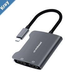 mbeat Tough Link USBC to Dual 4K HDMI Adapter  Space Grey