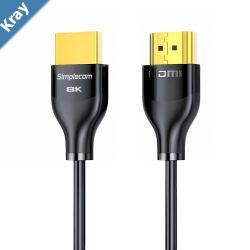 Simplecom CAH510 Ultra High Speed HDMI 2.1 Cable 48Gbps 8K60Hz Slim Flexible 1M