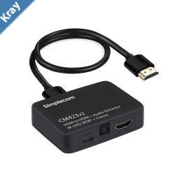 Simplecom CM423v2 HDMI Audio Extractor 4K HDMI to HDMI and Optical SPDIF  3.5mm Stereo