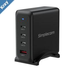 Simplecom CU400 4Port PD 100W GaN Fast Charger 3xUSBC  USBA for Phone Tablet Laptop