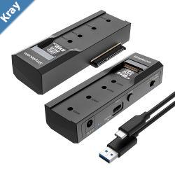 Simplecom SA536 USB to M.2 and SATA 2IN1 Adapter for 2.53.5 HDD  NVMeSATA M.2 SSD with Power Supply USB 3.2 Gen2 10Gbps