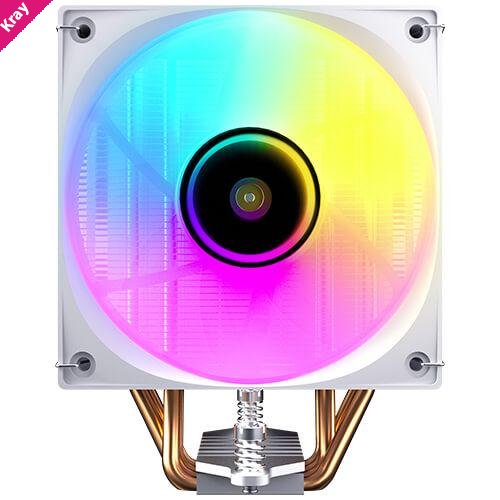 Antec F400 ARGB - White, 120mm ARGB PWM Fan, 4 Copper Heat Pipes, 205W TDP, 600–1700RPM, 63CFM Airflow, Intel LGA1851/1700, AMD AM5