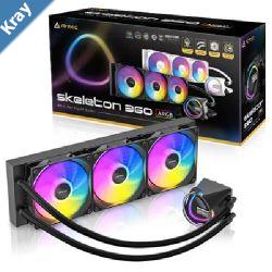Antec Skeleton 360 ARGB AllinOne Liquid Cooler 360mm PWM ARGB fans 2000RPM 72.29CFM 32dB IntelAMD support aluminum radiator 3Y warranty
