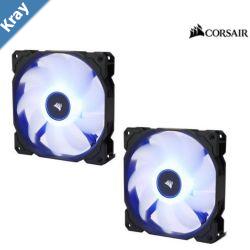 Corsair Air Flow 140mm Fan Low Noise Edition  Blue LED 3 PIN  Hydraulic Bearing 1.43mm H2O. Superior cooling performance. TWIN Pack LS