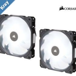 Corsair Air Flow 140mm Fan Low Noise Edition  White LED 3 PIN  Hydraulic Bearing 1.43mm H2O. Superior cooling performance. TWIN Pack LS