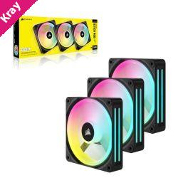 CORSAIR iCUE LINK QX120 RGB 120mm PWM PC Fans Starter Kit with iCUE LINK System Hub, Static Pressure Flow Type, 400 RPM