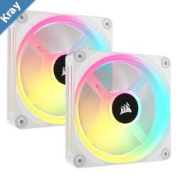 CORSAIR QX RGB Series iCUE LINK QX140 RGB WHITE 140mm Magnetic Dome Bearing. PWM RGB Dual Fan Starter Kit