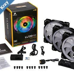 Corsair Light Loop Series LL120 RGB 120mm Dual Light Loop RGB LED PWM Fan 3 Fan Pack with Lighting Node PRO