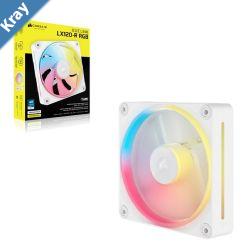 Corsair iCUE LINK LX120R RGB 120mm PWM Reverse Fan Expansion Single Pack  White 66.7CFM 2400RPM 37.7dBA 0.4AStatic Pressure Magnetic Dome