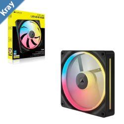 Corsair iCUE LINK LX140R RGB 140mm PWM Reverse Fan Expansion Single Pack  Black 90.6 CFM 2000 RPM 38.3 dBA 0.45A Static Pressure Magnetic Dome