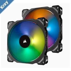 Corsair ML140 PRO RGB 2 Fan Pack with Lighting Node Pro 140mm Premium Magnetic Levitation RGB LED PWM Fan LS