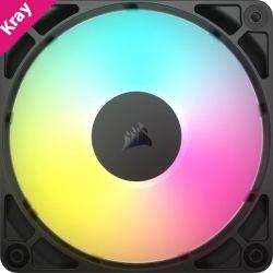 Corsair RS120 ARGB 120mm PWM Fan Single Pack, STATIC PRESSURE Flow Type, 2100 RPM, 72.8 CFM, 36 dBA
