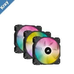 Corsair Black SP120 RGB ELITE 120mm RGB LED PWM Fan with AirGuide Low Noise High CFM  Triple Pack with Lighting Node CORE