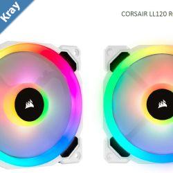 Corsair Light Loop Series White LL120 RGB 120mm Dual Light Loop RGB LED PWM Fan Single Pack