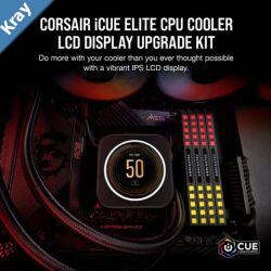 CORSAIR iCUE ELITE CPU Cooler LCD Display Upgrade Kit transforms your CORSAIR ELITE CAPELLIX CPU cooler into a personalized dashboard Display