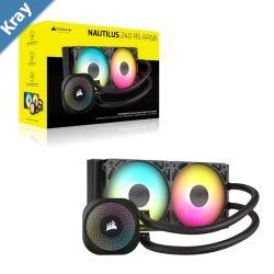 Corsair NAUTILUS 240 RS ARGB Liquid CPU Cooler  Black 240mm Rad 2x PWM fans RGB Copper Cold Plate 400mm Tubing Intel  AMD Support