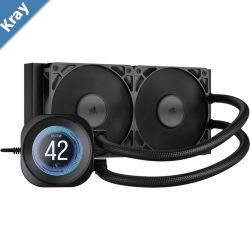 Corsair NAUTILUS 240 RS LCD Liquid CPU Cooler  Black 240mm rad LCD pump 2x PWM fans 2100 RPM AM5LGA1851 copper plate 400mm tube 36dBA