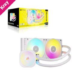 Corsair iCUE LINK TITAN 240 RX RGB AIO Liquid CPU Cooler - White, 73.5 CFM, 2100 RPM, Aluminum Radiator, Copper Cold Plate, Intel/AMD Support